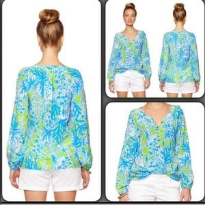 Lilly Pulitzer Camille Top limeade Biggest Fan